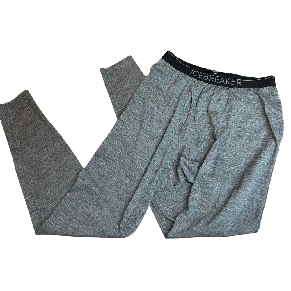 Icebreaker 200 Oasis Merino Wool Thermal Leggings Mens Large Gray Base Layer